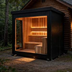 Sauna extérieur de luxe pour 4 personnes avec lampe de lecture intégrée, pour usage domestique et jardin - Product Image 5