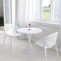 Chaise de café empilable en polypropylène massif pour jardin et extérieur, avec dossier à fentes, pour usage intérieur et extérieur