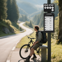 Pour Cosun Smart E-Ink écran publicitaire pour gare routière magasin de détail support de sol également pour ascenseur informations sur le trafic extérieur