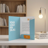 Carpeta de Presentación de Documentos Personalizada de Fábrica, con Bolsillo para Papel A4, Logotipo Impreso, Plegable, para Empresas