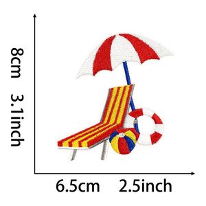 New Iron on Embroidery Summer Beach Chair Cocotree Watermelon Slipper Duck Howdy <b>Patch</b> for Clothes <b>Backpack</b> Hat Decoration - Product Image 2
