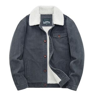 <span class=keywords><strong>Veste</strong></span> en cachemire vierge en <span class=keywords><strong>velours</strong></span> côtelé pour homme, blouson chaud, décontracté, garde au chaud, mode printemps-automne, épais, rétro, 2022 - Product Image 2