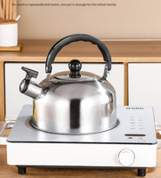 Ensemble de casseroles en acier inoxydable : Ensemble de 6 pièces pour la maison (casserole, casserole à lait, poêle, bouilloire) Cadeau de cuisine