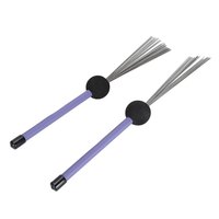 Lot de 2 brosses de batterie rétractables en fil d'acier à haute teneur en carbone pour instruments de percussion
