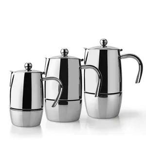 Stovetop Induction Available Stainless Steel Espresso Coffee Maker 6 Cup Moka Pot Easy Cleaning espresso maker