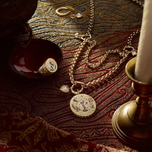 Colares Redondos Personalizados Feitos à Mão com Padrões Impressos em Aço Inoxidável Banhado a Ouro, Joias de Zircônia Cúbica para Mulheres - Product Image 2