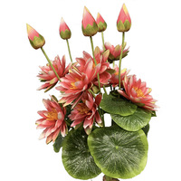 Handgemachte künstliche Seerose Pflanze Zweige Home Decoration Lotus Flower Prop für Weihnachten Tempel Teich Blumen dekoration