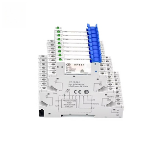 HF41F PLC Electromagnetic Slim Relays with LED 24v Relay Module 24v Din Rail Relay and <b>Socket</b> - Product Image 1