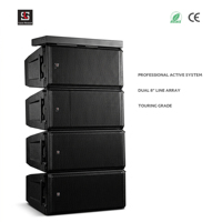 Système de sonorisation actif bi-amplifié professionnel 1200W avec DSP allemand, enceintes de monitoring de scène extérieures à double haut-parleur de 8 pouces