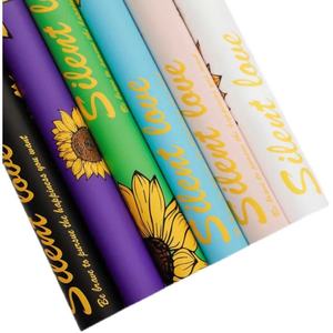 Luxury 58*58cm <strong>Sun</strong> Flower Pattern <strong>Printed</strong> Plastic Waterproof Flower Wrapping <strong>Paper</strong> for Florist Wrapper - Product Image 1