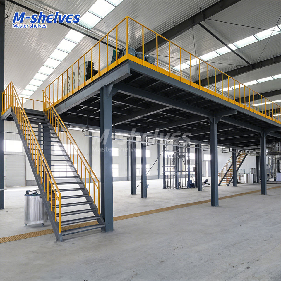 Warehouse Rack One Level Factory Direct Heavy Duty Steel Mezzanine Platform Warehouse Storage ...