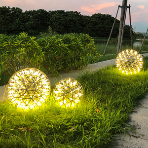 โคมไฟระย้า LED สำหรับสวนกลางแจ้ง กันน้ำ ทำจากสแตนเลสทรงกลม เหมาะสำหรับตกแต่งสนามหญ้า วิลล่า และลานบ้าน - Product Image 2