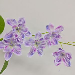 Fleurs artificielles en soie PU et plastique, type jasmin, rose, blanc laiteux, violet, bleu, pour décoration de mariage, maison et extérieur, modèle Château de Rêve - Product Image 2
