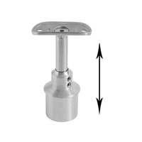 Support de main courante réglable en hauteur SS316L noir 42,4 mm en acier inoxydable pour escaliers