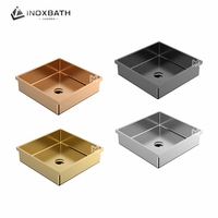 Lavabo Carré de Luxe à Encastrer SUS304 Vente en Gros PVD Quatre Couleurs Disponible en Stock avec Certification CUPC