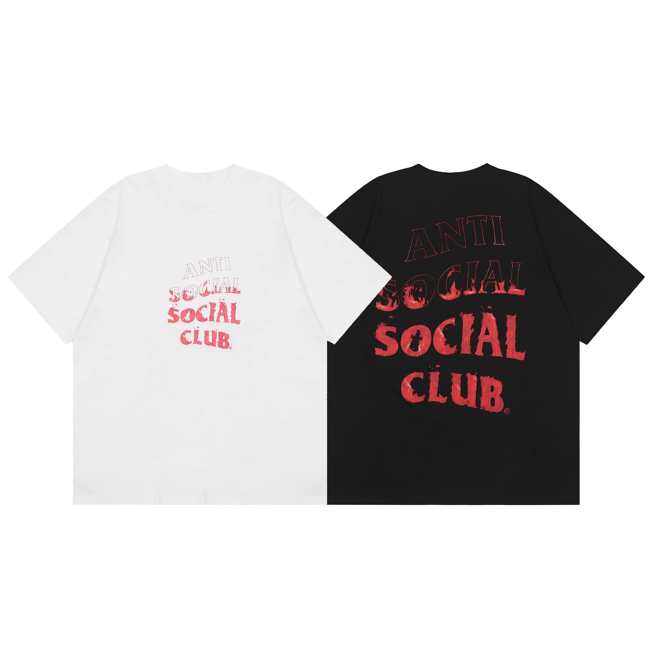 ANTISOZIAL SOZIAL CLUB Digital weiße Tinte Prozess Herren-T-Shirts reiner Baumwollstoff schweres Gewicht Kleidung Hersteller-T-Shirt