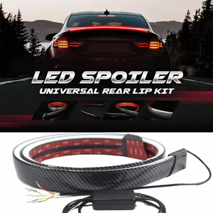 Nouveau rouge RGB externe en Fiber de carbone motif voiture aile arrière LED Streamer direction haute feu stop feu arrière accessoires de voiture - Product Image 3