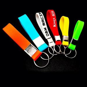 Porte-clés en silicone personnalisé avec logo, impression de texte concave, porte-clés en caoutchouc, sangle de porte-clés - Product Image 2