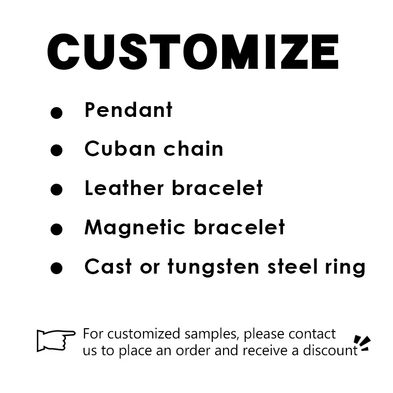 Oem Odm Customized Custom Necklace Pendant Magnetic Leather Bracelet Ring Jewelry Accessories Punk Charms For Making Jewelry