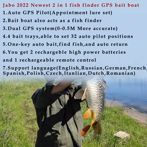 <span class=keywords><strong>Jabo</strong></span> 2 en 1, détecteur de poissons GPS, pilote automatique, 4 compartiments à appâts, bateau à appâts télécommandé pour la pêche à la carpe - Product Image 3