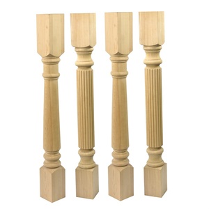 Pilares y balaustres de madera maciza, escaleras de lujo, madera decorativa tallada, columna grande, columna romana de madera, columna de poste, columna de husillo - Product Image 5