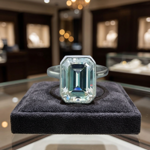 Fine Classic Jewelry <b>Solitaire</b> Engagement Wedding <b>Ring</b> 14K/18K Solid <b>Silver</b> 3.0 CT Moissanite Emerald Cut Rhodium Plated <b>Ring</b> - Product Image 2