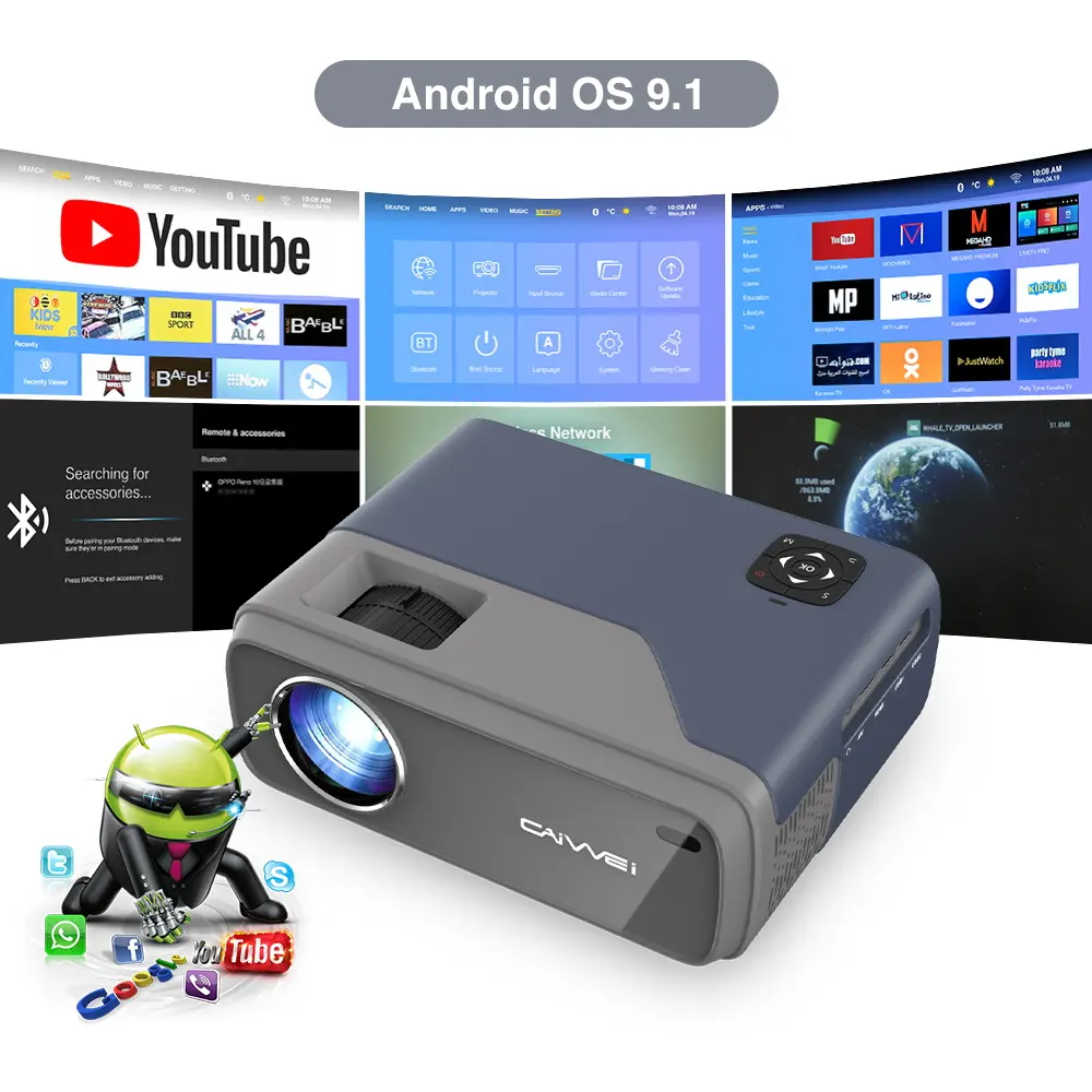 Home Theater Proyektor Video Transmisi Nirkabel Mini Portable Proyektor