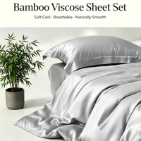 Parure de lit en bambou massif moderne et rafraîchissante, draps de luxe toutes saisons 300TC à poches profondes de 16 pouces pour la vente en gros