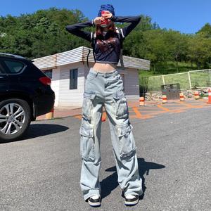 <span class=keywords><strong>Pantaloni</strong></span> da Lavoro da <span class=keywords><strong>Donna</strong></span> in Tela Lavata Estivi Stile Americano Gamba Dritta per Escursionismo con Grandi Tasche ad Asciugatura Rapida Tipo Paracadute - Product Image 6