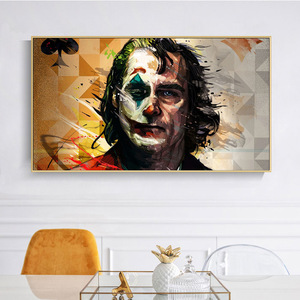 Tableau mural décoratif <span class=keywords><strong>de</strong></span> luxe, portrait <span class=keywords><strong>de</strong></span> clown graffiti inspiré <span class=keywords><strong>de</strong></span> <span class=keywords><strong>films</strong></span> <span class=keywords><strong>célèbres</strong></span>, impression sur toile, cadre sans bordure en diamant <span class=keywords><strong>de</strong></span> cristal, effet huile - Product Image 2