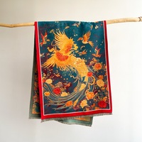 Nouvelle Écharpe Châle d'Hiver Longue 180 cm pour Femme, Motif Chat de Dessin Animé Coloré, Effet Peinture à l'Huile, Douce et Mignonne, Type Cachemire, Accessoire Chaud et Confortable