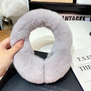 <span class=keywords><strong>Cache</strong></span>-oreilles en <span class=keywords><strong>fourrure</strong></span> de lapin Rex pour femme, style coréen, mignon, en peluche, couvrant entièrement l'<span class=keywords><strong>oreille</strong></span>, pliable, pour l'hiver - Product Image 5