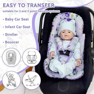 Bantal Kursi Mobil Bayi yang Nyaman, Bantalan Kursi Mobil Bayi Baru Lahir, Bantalan Bayi yang Dapat Dibalik dengan Penyangga dan Penutup Tali - Product Image 2
