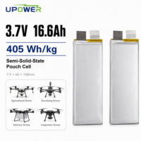 Cellules de batterie au lithium-ion polymère semi-solides ULi 400Wh/Kg à haute densité énergétique 3.7V 16600mAh 16.6Ah pour drones