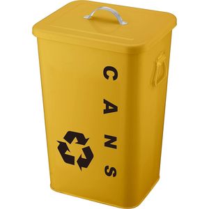 Poubelle en acier de 26 litres, jaune, pour le recyclage des déchets - Product Image 1
