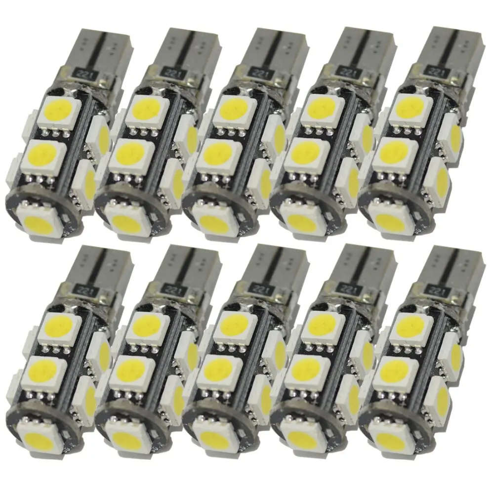 Auto lamp bulbs W5W 194 T10 5050 9smd Car Led Light Bulb Error Free for Car Wedge License Plate Lamp Dome Light