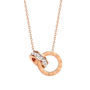 Collier Cœur en Zircon Nouvelle Collection, Bijou de Luxe Plaqué Or Rose en Acier Inoxydable, Pendentif Zircon, Idéal Cadeau, Vente en Gros - Product Image 3