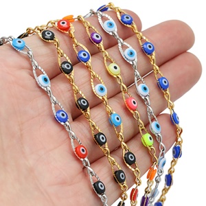 Nouvelle Chaîne Œil du Diable 6mm, Chaîne à Perles Mixtes Colorées, Acier Inoxydable, Accessoires DIY pour Bracelet, Collier et Ornement - Product Image 4