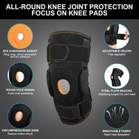 Nouvelle attelle de genou articulée en néoprène réglable à rotule ouverte avec stabilisateurs
