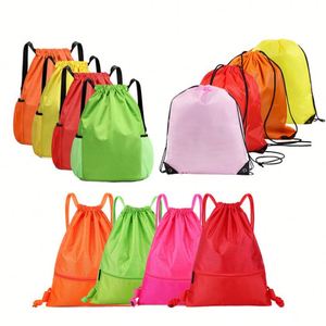 Custom Logo <b>Draw</b> String Bag <b>Small</b> Fitness Gym Waterproof Backpack for Business Promotional Giveaway - Product Image 5
