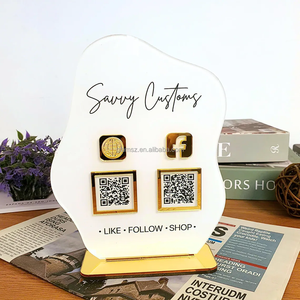 Expositor Acrílico con Código QR para Pagos en Redes Sociales, Logotipo 3D para Negocios en Instagram y <span class=keywords><strong>Facebook</strong></span> - Product Image 3