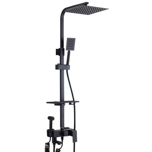 Libert G-8 Top 1 Vente Flash Robinet de salle de bain moderne noir et or thermostatique LED Système de douche à pluie pressurisé pour baignoire - Product Image 1