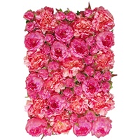 FPS022 Décoration murale en tissu rose de luxe personnalisable, fleur artificielle rose pour la Saint-Valentin, 40x60cm