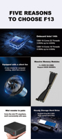 Mini PC EGLOBAL Fan con Intel Core Ultra 5 125H, DDR5, SSD M.2, Windows 10, Nuc, 5 Puertos USB, DP, HD, Tipo-C, WiFi y BT, LAN 2.5G, Linux