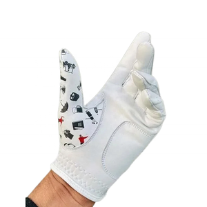 <b>White</b>-Genuine Leather Golf <b>Gloves</b> Right-Hand Non-Slip Breathable Moisture-Wicking Sports-Unique Design Breathable - Product Image 3