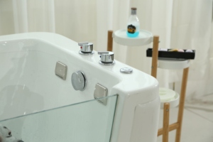 Baignoire de spa moderne chinoise durable avec fonction de massage par air, baignoire autoportante <span class=keywords><strong>pour</strong></span> salle de <span class=keywords><strong>bain</strong></span>, <span class=keywords><strong>porte</strong></span>-<span class=keywords><strong>savon</strong></span>/récipient, accessoire de vidange de piscine - Product Image 5