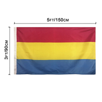 Drapeau d'arbitre arc-en-ciel en polyester imprimé par transfert de chaleur personnalisé rouge jaune bleu