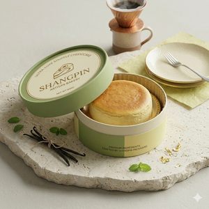 Caja de Cartón Cilíndrica de Lujo para Pasteles y Postres, Fabricada con Papel Kraft Ecológico de Grado Alimenticio, con Certificación CE y REACH - Product Image 2