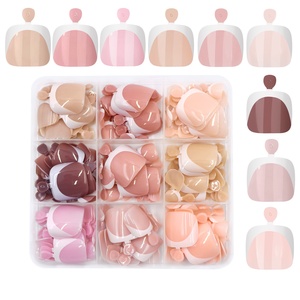 216 <span class=keywords><strong>Uñas</strong></span> Postizas <span class=keywords><strong>Francesas</strong></span> de 9 Colores, <span class=keywords><strong>Uñas</strong></span> Cuadradas de Cobertura Completa para los <span class=keywords><strong>Pies</strong></span>, Puntas de <span class=keywords><strong>Uñas</strong></span> Artísticas de Fácil Colocación, Herramienta de Manicura de Uso Rápido - Product Image 5