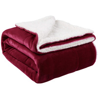 Noël d'hiver Impression personnalisée Sherpa Twin Plaid Bed Couch Throw Super Soft Flannel Fleece Plush Blanket